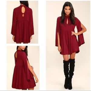 MinkPink Embroidered Babydoll Bell Sleeves Dress S​​​​​